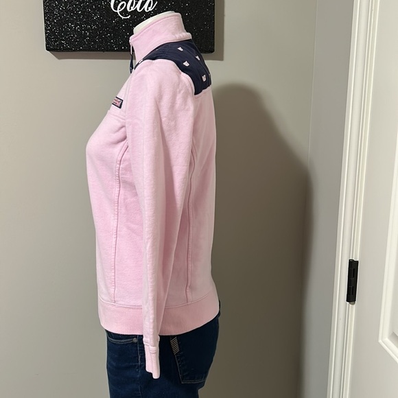 Vineyard Vines Whale Embroidered Shep Shirt Pink French Terry Sz XS - Picture 5 of 12